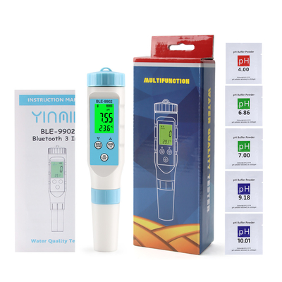 Yieryi BLE-9902 Bluetooth pH Meter    Multi-fonction EC &amp; Testeur de température pour piscines, aquariums et qualité de l'eau hydroponique