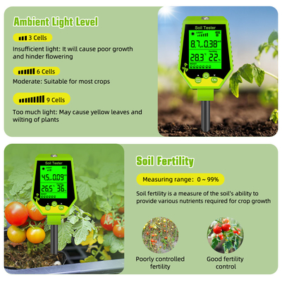 YIERYI multi-fonctionnel 6 en 1 compteur numérique d'humidité pour plantes
