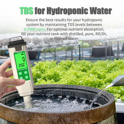 YiERYi YG-9908 Testeur de qualité de l' eau 4 en 1 PH / TDS / EC / température stylo de test multifonctionnel avec conception portable de haute précision