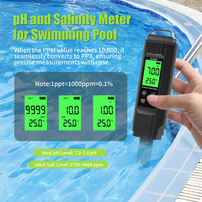 YIERYI YG-9909 Testeur numérique de la qualité de l'eau 5 en 1 Testeur de pH de haute précision pour jardin de ferme