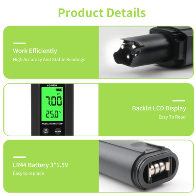 YIERYI YG-9909 Testeur numérique de la qualité de l'eau 5 en 1 Testeur de pH de haute précision pour jardin de ferme