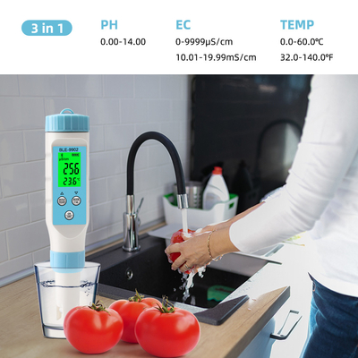 Yieryi BLE-9902 Bluetooth pH Meter    Multi-fonction EC &amp; Testeur de température pour piscines, aquariums et qualité de l'eau hydroponique