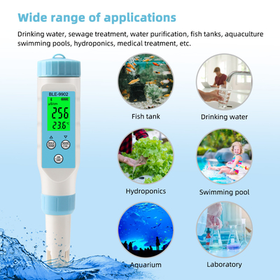 Yieryi BLE-9902 pH-mètre avec Bluetooth 3 en 1 EC et mesure de température pour des tests d'eau précis dans les piscines, les réservoirs et les jardins