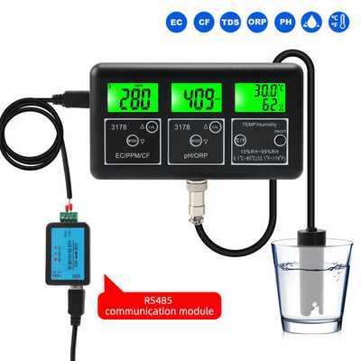 Moniteur d'eau multi-paramètres RS485 7 en 1 avec batterie Ni-MH rechargeable avec une précision de ±0,05 pH