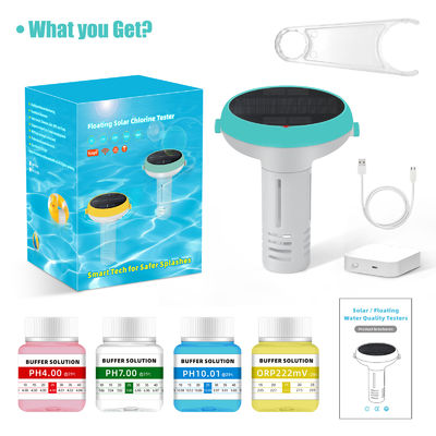 Testeur d'eau de piscine flottante intelligent avec WiFi 2,4 GHz et alertes d'application en temps réel