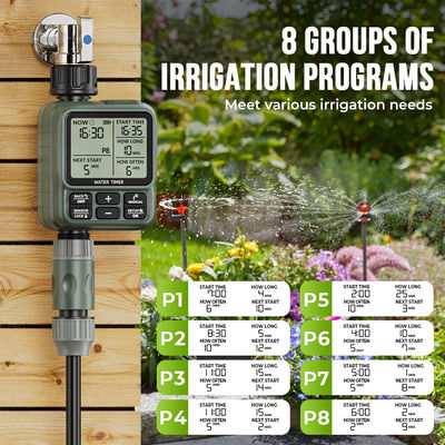 Températeur d'irrigation pour jardin intelligent à 8 zones programmable avec LCD