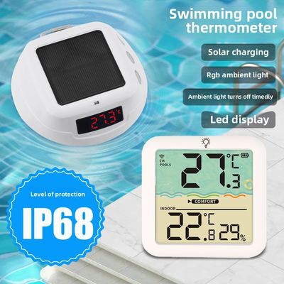 Thermomètre solaire flottant intelligent avec lumières RVB et récepteur sans fil