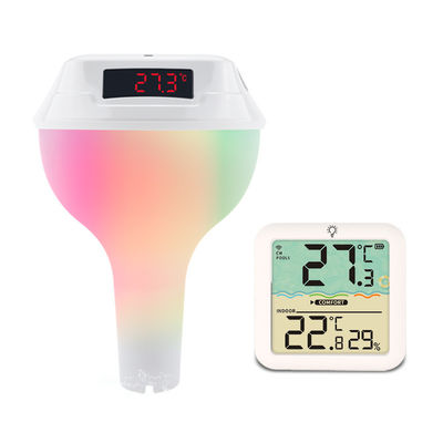 Thermomètre solaire flottant intelligent avec lumières RVB et récepteur sans fil