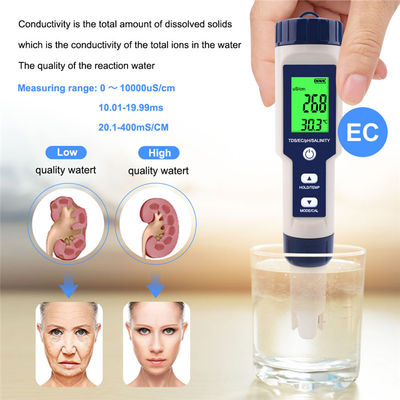 Testeur de la qualité de l'eau 5 en 1 - pH/TDS/CE/salinité/tempomètre pour la maison, l'aquarium et le laboratoire