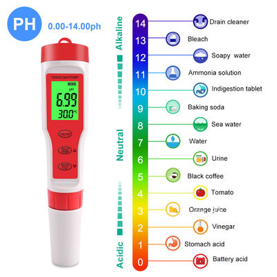 4 - En - 1 Testeur de la qualité de l'eau PH/CE/TDS/Temp Meter pour l'aquaculture