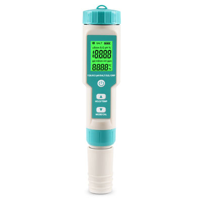 Testeur de qualité de l'eau 7 en 1 EC/Salinité/TDS/Température/pH/ORP/Densité pour aquaculture, laboratoire domestique