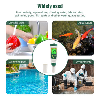 Testeur de qualité de l'eau 5 en 1 PH/TDS/EC/Salinité/Temp pour l'aquaculture, l'eau potable et le laboratoire