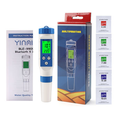 Testeur de qualité de l'eau Bluetooth intelligent 5 en 1 - pH/TDS/EC/Salt/Temp Meter pour la maison, l'aquaculture et l'hydroponie
