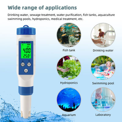 Testeur de qualité de l'eau Bluetooth intelligent 5 en 1 - pH/TDS/EC/Salt/Temp Meter pour la maison, l'aquaculture et l'hydroponie