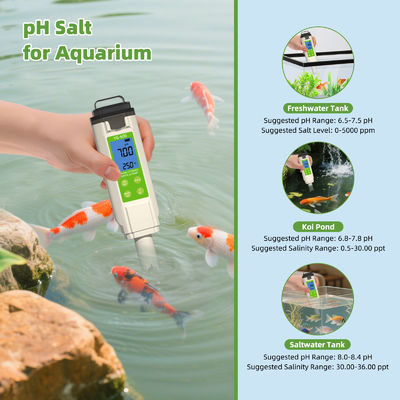 7 - en - 1 Testeur de qualité de l'eau - pH/TDS/EC/ORP/S.G/Salt/Temp Meter pour la maison, la piscine et le laboratoire