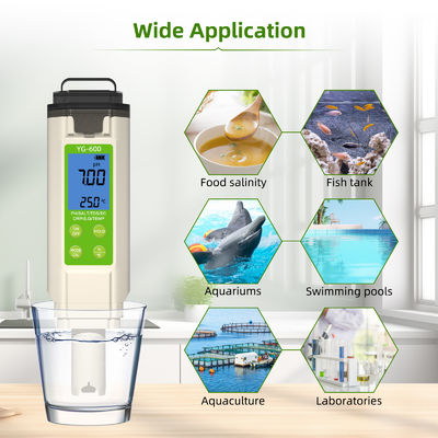 7 - en - 1 Testeur de qualité de l'eau - pH/TDS/EC/ORP/S.G/Salt/Temp Meter pour la maison, la piscine et le laboratoire