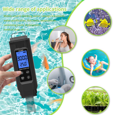Testeur de qualité de l'eau 5 en 1 - pH/Sel/TDS/CE/Thermomètre pour aquarium, piscine et maison