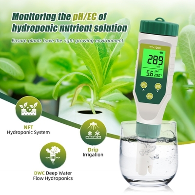 Mètre de pH multiparamètres 5 en 1 avec rétroéclairage pour laboratoire et aquarium pH, TDS, salinité, EC, testeur de température