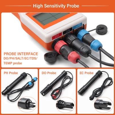 Analyseur de qualité de l'eau portable intelligent 6-en-1 : oxygène dissous/pH/TDS/CE/SEL/TEMP
