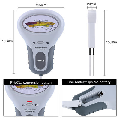 Testeur CL2 2 en 1 Qualité de l'eau PH & Chlore PC-102 - Appareil de test de la qualité de l'eau pour piscines et aquariums
