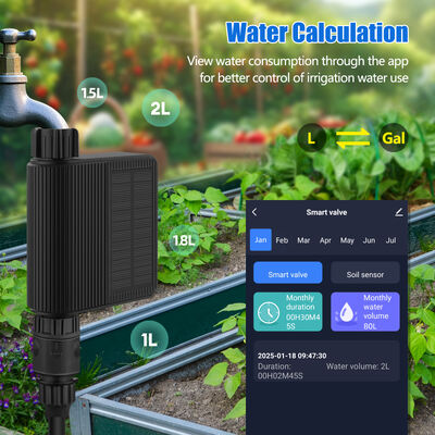 Système d'irrigation intelligent à énergie solaire avec contrôle intelligent Tuya et kit de capteur d'humidité du sol étanche IP65