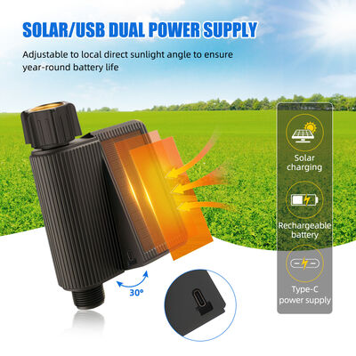 Système d'irrigation intelligent à énergie solaire avec contrôle intelligent Tuya et kit de capteur d'humidité du sol étanche IP65