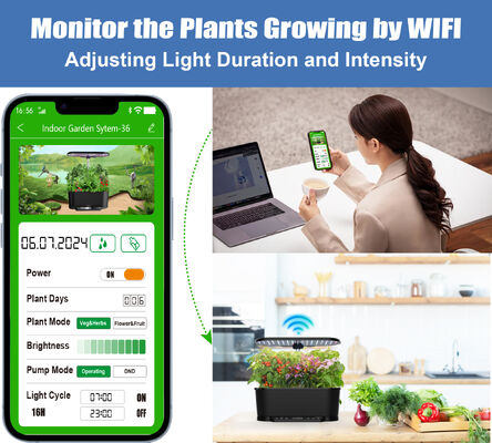 15 Pods Système hydroponique intelligent avec LED à spectre complet et circulation d'eau intelligente pour les plantes d'intérieur