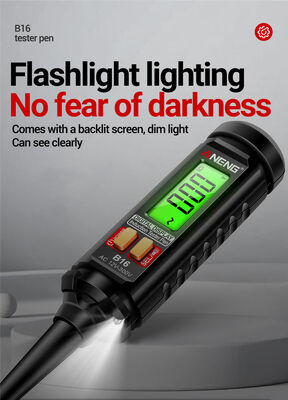 Détecteur de tension numérique à affichage sans contact avec une plage de 12 à 300 V, écran LCD et alarme sonore/lumière