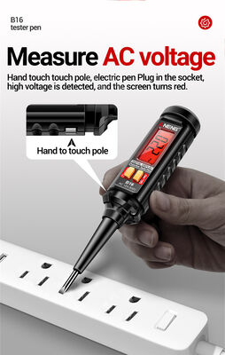 Détecteur de tension numérique à affichage sans contact avec une plage de 12 à 300 V, écran LCD et alarme sonore/lumière