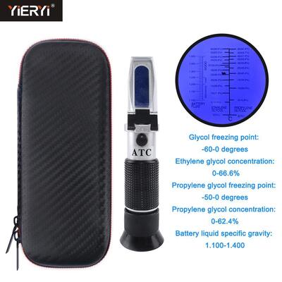 Réfractomètre portable 0-66,6 Brix haute précision 0,01% pour le test de l'éthylène et du propylène glycol