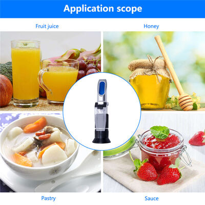 Réfractomètre portable à large plage 0-90% Brix pour la mesure de la teneur en sucre dans les aliments et les boissons