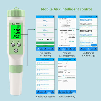 Professional 3-in-1 Digital pH Meter with Bluetooth Mobile App for High Accuracy 0.1 pH Water Quality Testing