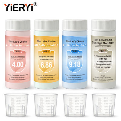 Lab-Grade pH Meter Calibration Kit with Airtight Sealed Color-Coded Beakers for Accurate pH Testing