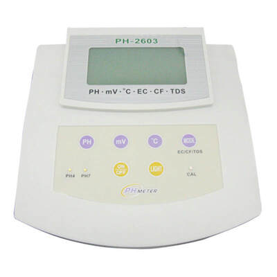 YIERYI PH-2603 pH-mètre multifonctionnel 6 en 1 avec une précision de pH de 0,01 pour les tests de qualité de l'eau en laboratoire
