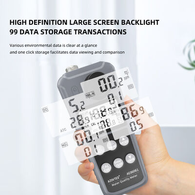 Compteur d'eau numérique multifonctionnel 6 en 1 AE86061 avec compensation automatique de température et résolution de 0,1 mg/L pour ferme piscicole et d'élevage de crevettes