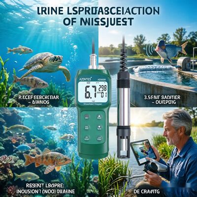 Mètre de DO portable AE6609 haute précision 3,5m avec ATC pour l'aquaculture et les eaux usées