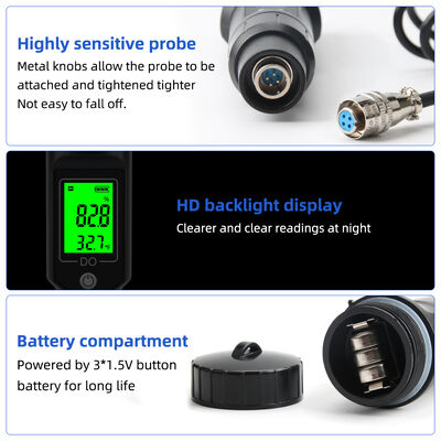 Mètre d'oxygène dissous portable à stylo avec une précision de 0,1 mg/l et ATC pour les aquariums et l'élevage de poissons