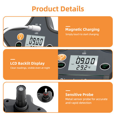 Compteur intelligent d'oxygène dissous Bluetooth avec une plage de 0 à 20 mg/L et chargement magnétique pour l'aquaculture et les laboratoires