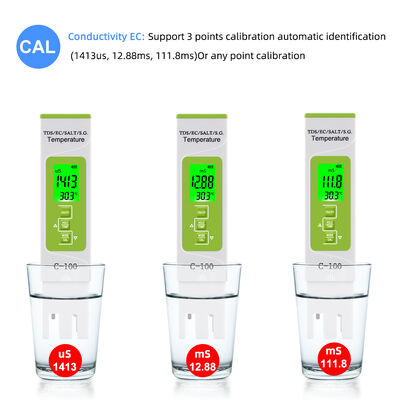 Testeur de qualité de l'eau 5 en 1 avec écran LCD, haute précision et design compact pour aquarium et piscine