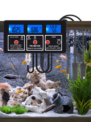 Testeur de qualité de l'eau multi-paramètres 7 en 1 avec écran LCD et compensation automatique de la température pour aquarium et piscine