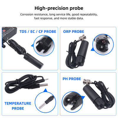 Testeur de qualité de l'eau multi-paramètres 7 en 1 avec écran LCD et compensation automatique de la température pour aquarium et piscine