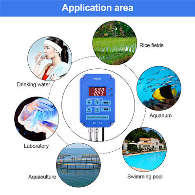 Contrôleur pH ORP numérique 2 en 1 avec électrodes BNC remplaçables et sortie relais 110V/220V pour aquarium, hydroponie, piscine, spa