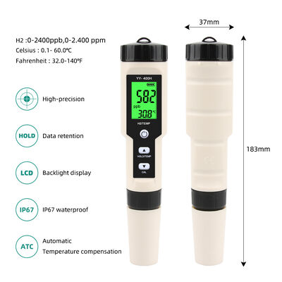 Plume numérique de test d'hydrogène avec double mesure et conception imperméable pour un test de qualité de l'eau de haute précision