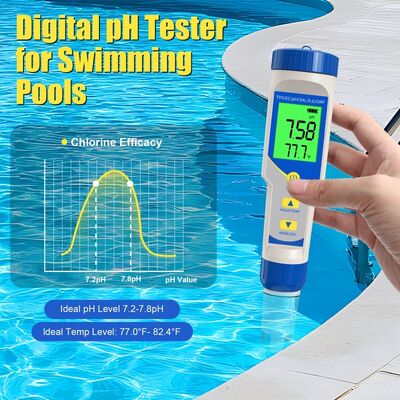 Testeur d'eau numérique multifonctionnel 7 en 1 avec sonde haute précision et écran LCD rétroéclairé pour les tests de qualité de l'eau des piscines et des aquariums