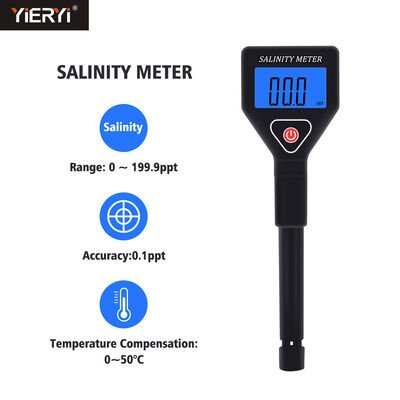 High-Precision Digital Salinity Meter with 0-199.9ppt Measuring Range for Multi-Scenario Water Testing