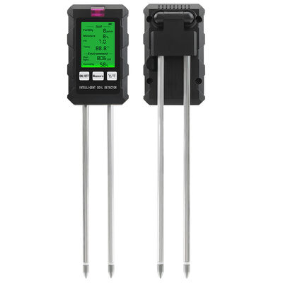 YiERYi 6-IN-1 Soil Detector 3.5-9pH/0-99% Moisture/0-3000μs/cm Fertility 90° Rotatable Screen