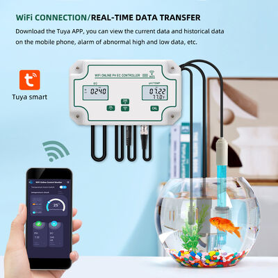 Tuya Wifi contrôleur de surveillance EC en ligne ph-mètre avec fonction d'enregistrement de données testeur de surveillance hydroponique de la qualité de l'eau