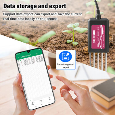 YIERYI Testeur de sol USB 8 en 1 avec moniteur en temps réel, contrôle de l'application, pH-mètre, capteur d'humidité, NPK, EC, température et fertilité pour jardin