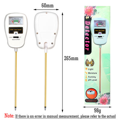 Testeur de sol 4 en 1, testeur de fertilité et d'humidité du sol, conception à Angle de Rotation de 90 degrés, aucune batterie requise, ph-mètre du sol