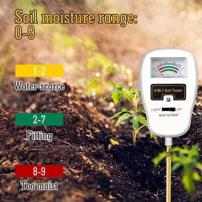Testeur de sol 4 en 1, testeur de fertilité et d'humidité du sol, conception à Angle de Rotation de 90 degrés, aucune batterie requise, ph-mètre du sol